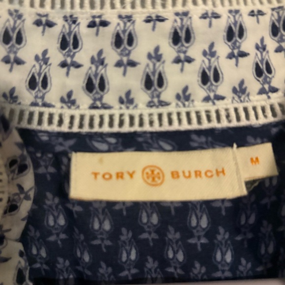 Tory Burch Navy and White Floral Blouse - Picture 2 of 3
